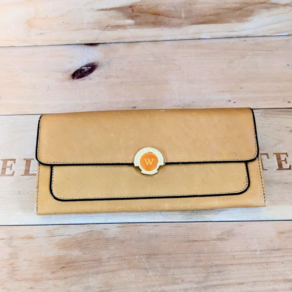 W Vintage Mustard Leather Continental Wallet